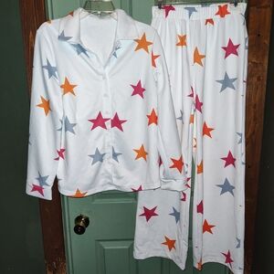 Starry Womens Outfit - White with Multicolor Stars